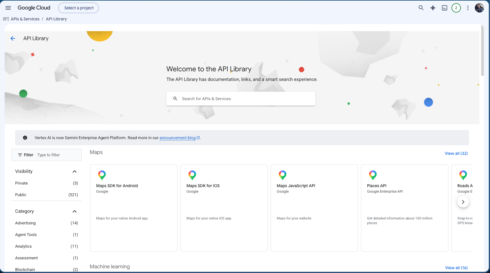 API Library i Route Planner-projektet.