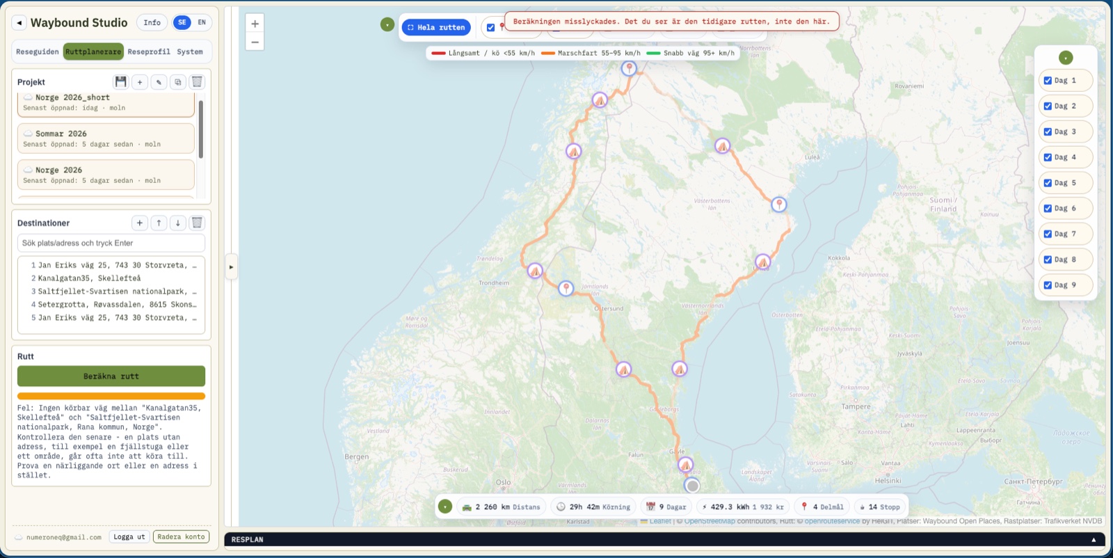 När beräkningen misslyckas