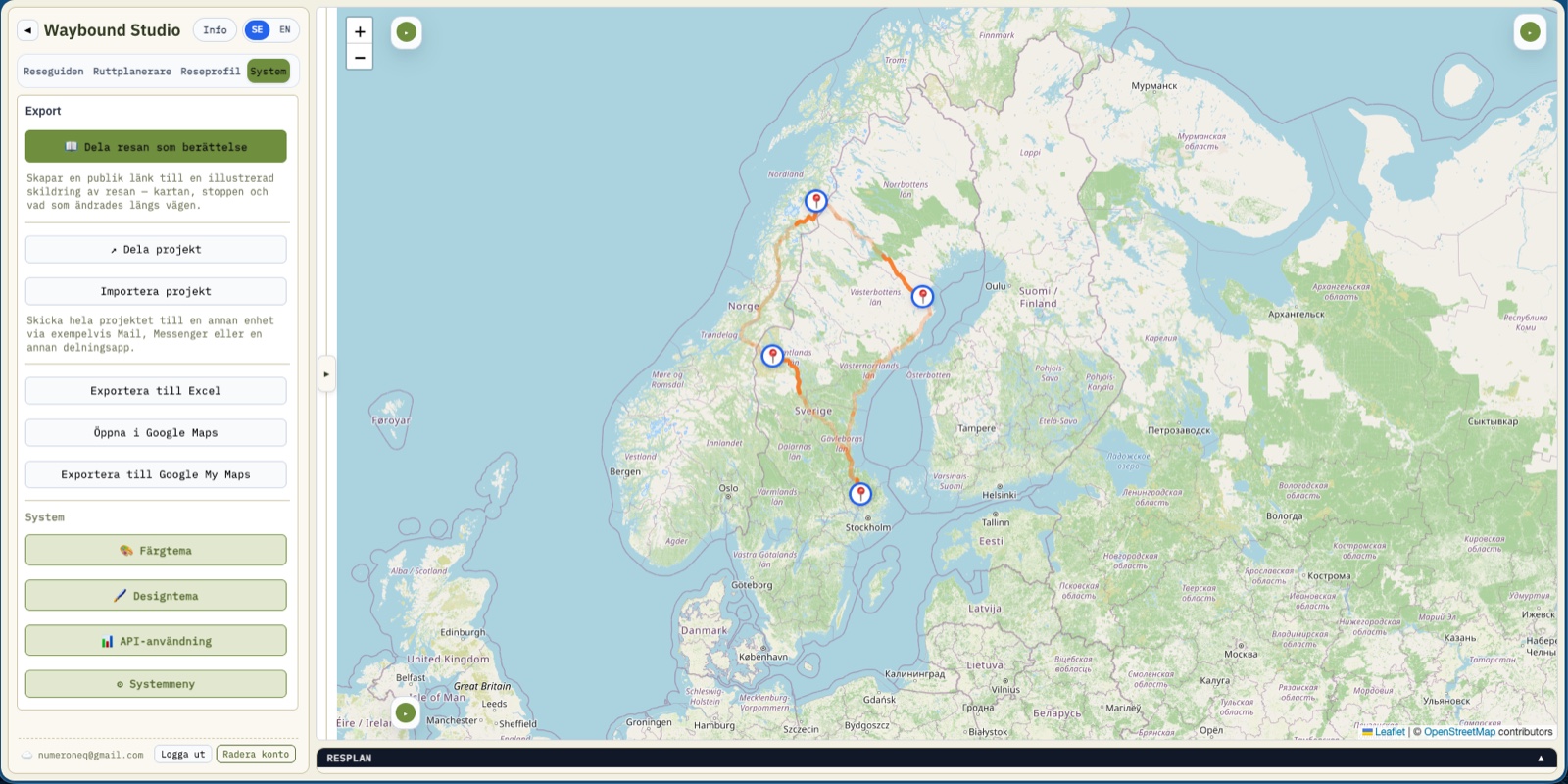 Export och delning